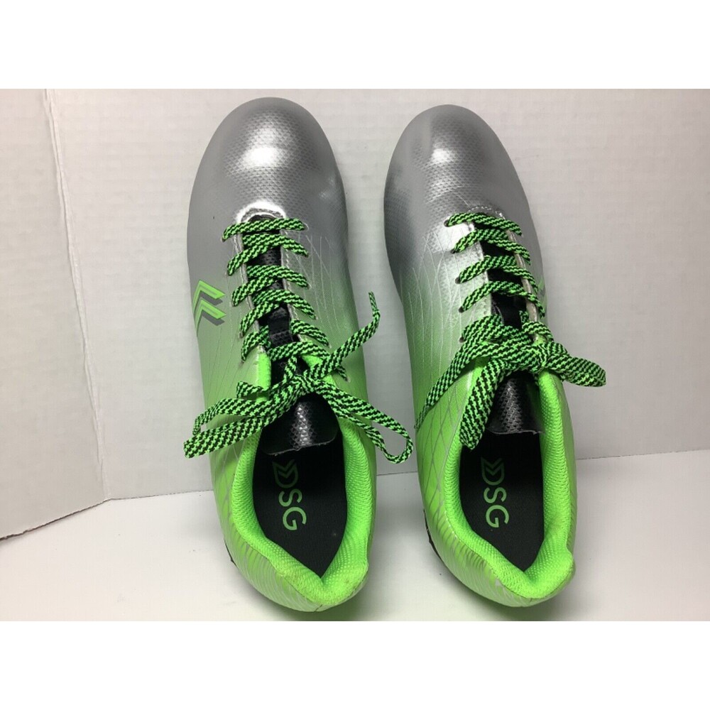 Dick's sporting Goods Boys Youth Size 5 Soccer Cleats Lace up Green Silver - Picture 4 of 7